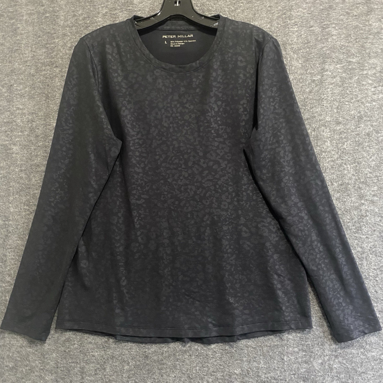 Peter Millar Performance Shirt Women L Crown Sport Embossed Tee Golf Base Layer