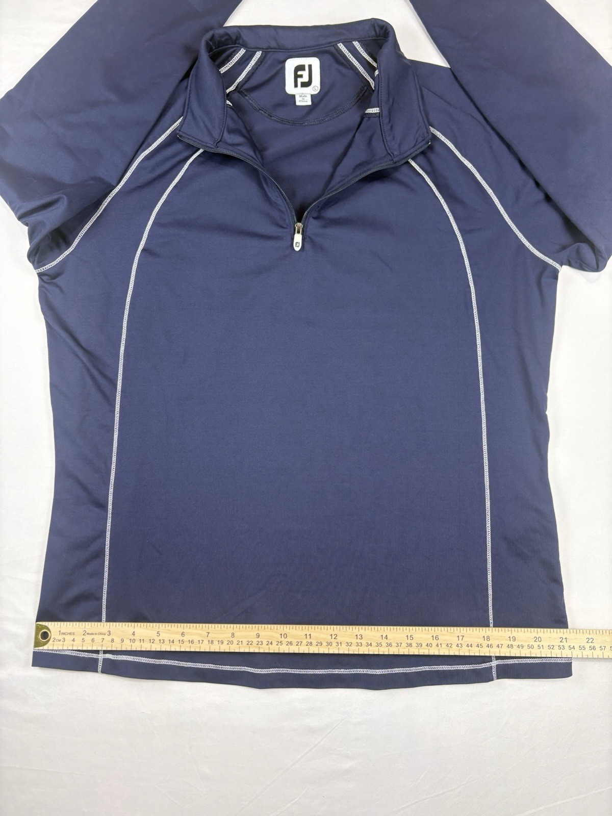FootJoy Quarter Zip Women’s Large Golf Performance Stretch Pullover Navy