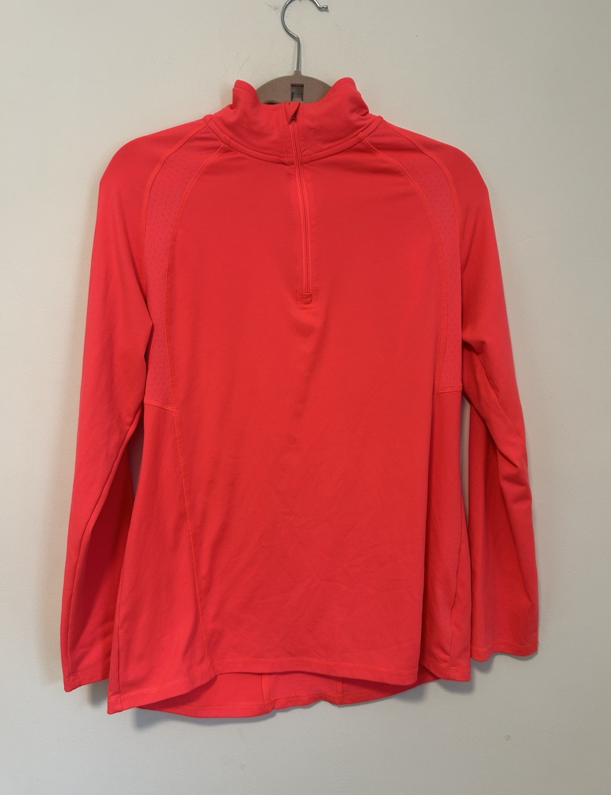 Champion Women’s M Pink Solid 1/4 Zip Mock Neck Long Sleeve Pullover Top
