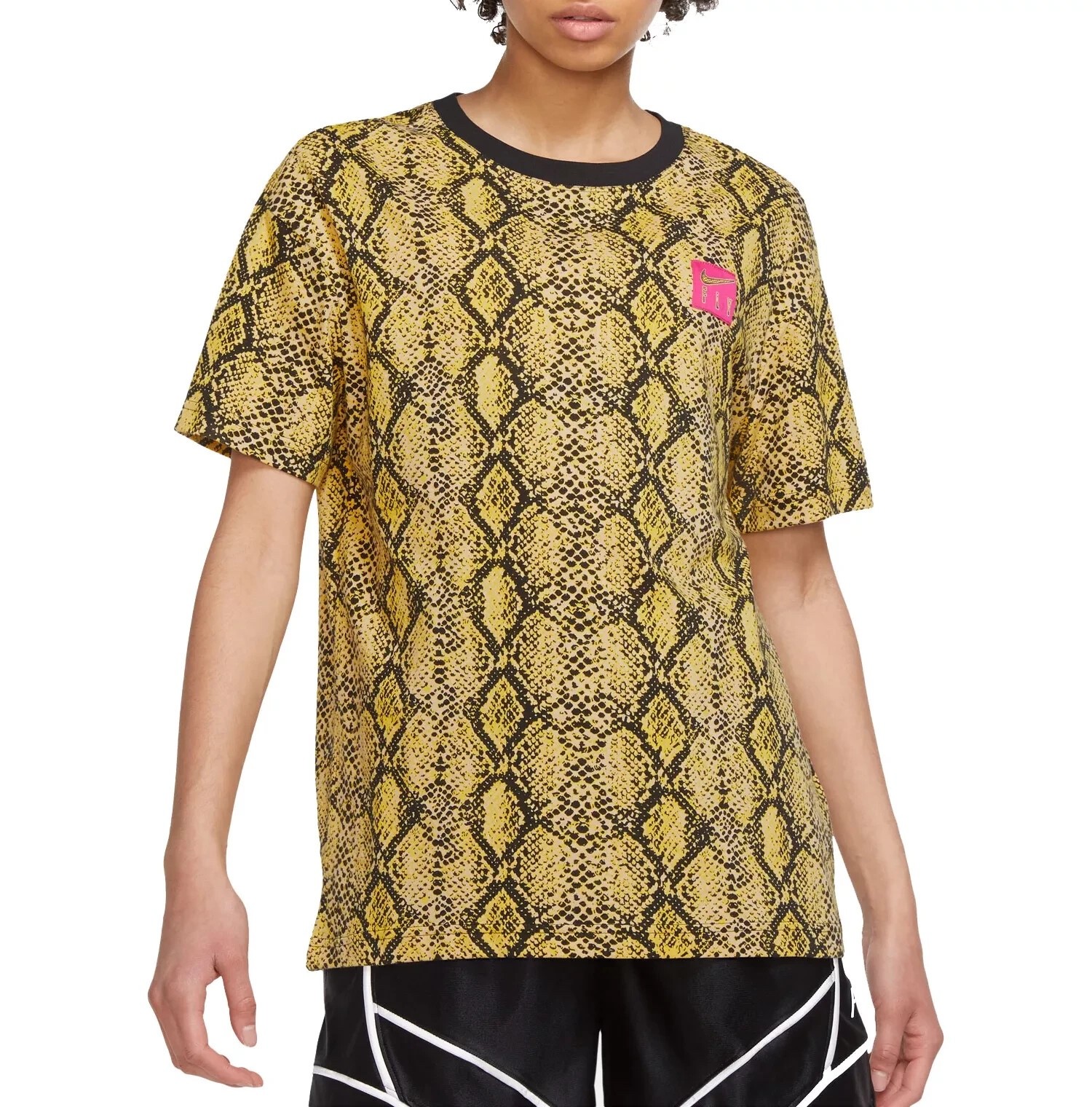 Nike Tee Loose Fit Yellow Snake Print Women’s Size Medium- O16