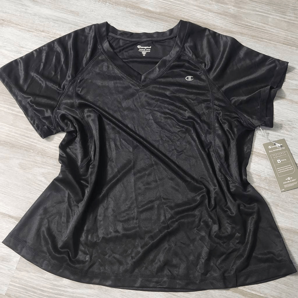 NWT Champion Double Dry V-Neck Tee Shirt