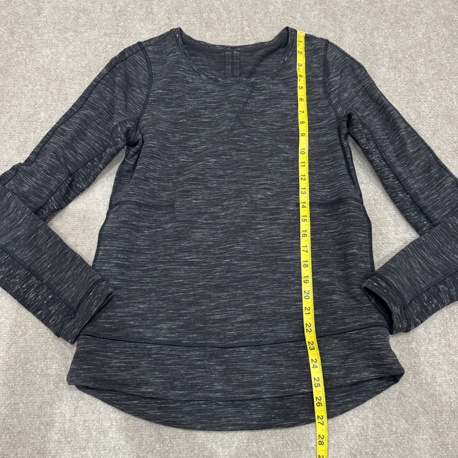 Lululemon Women’s Size 6 Heathered Marled Black Exhalation Pullover