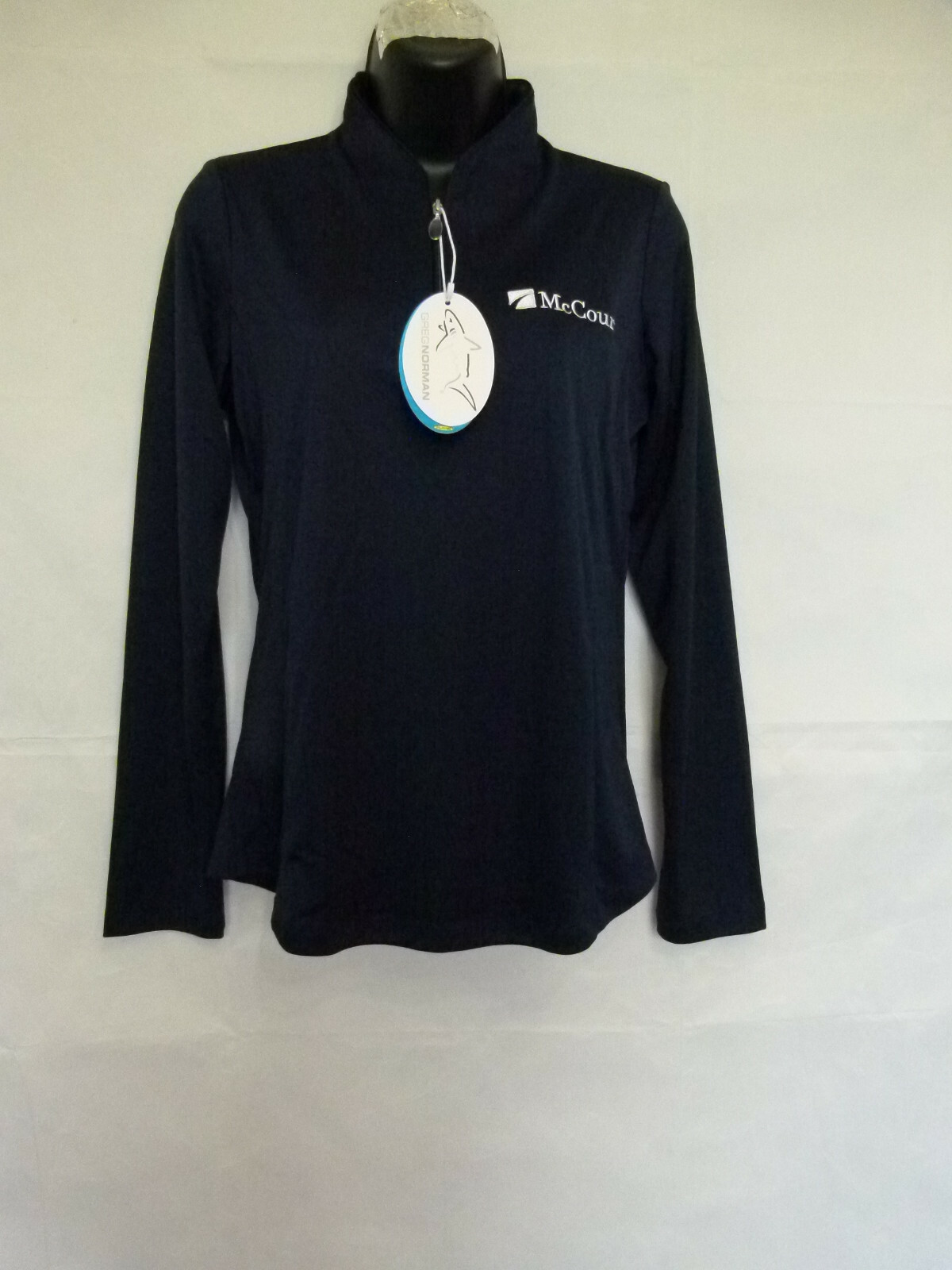 Greg Norman Play Dry McCourt Sign Womens 1/4 Zip Pullover Long Sleeve Shirt Sz S