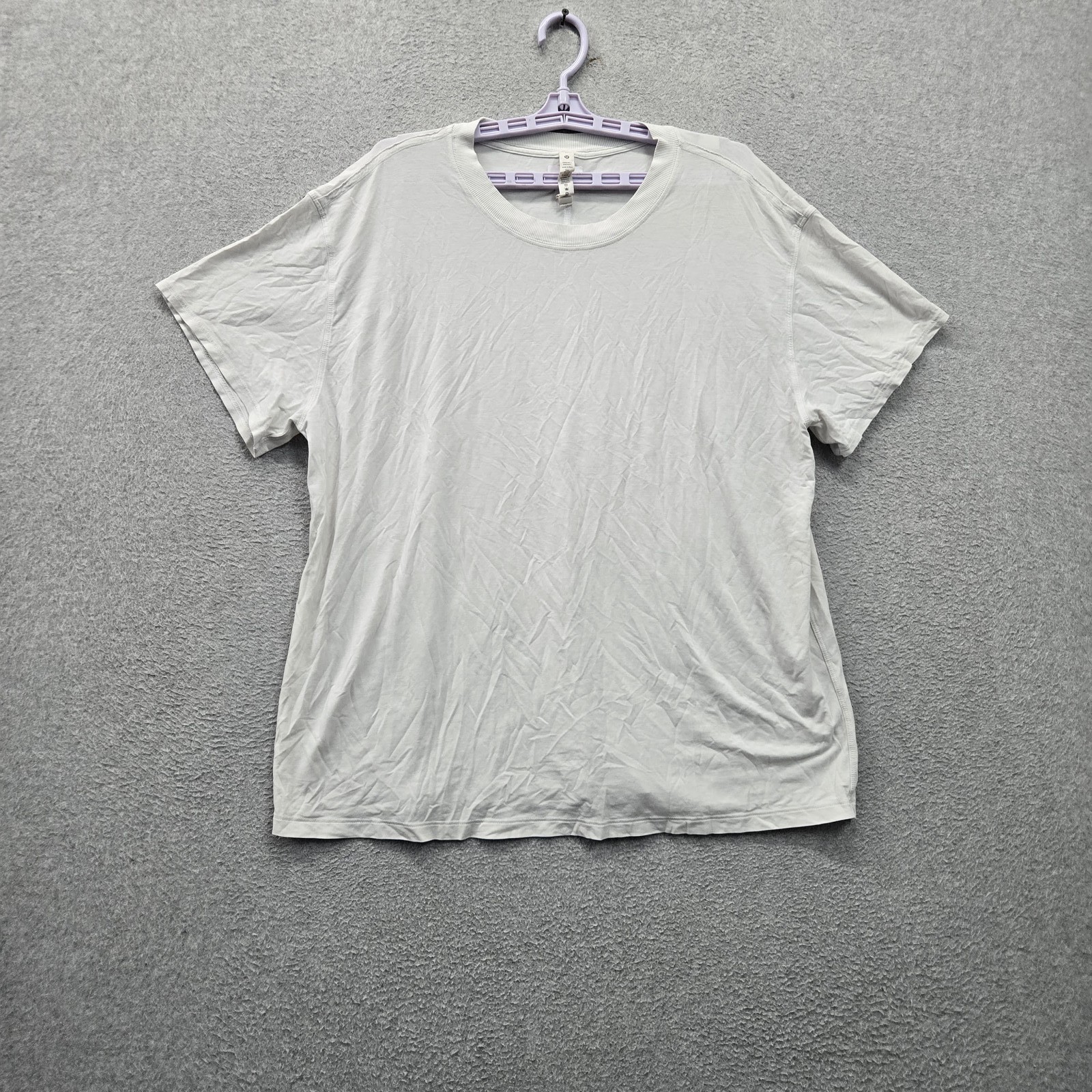 Lululemon Women Activewear Shirt 14 White Pima Cotton Blend Short Sleeve Tee