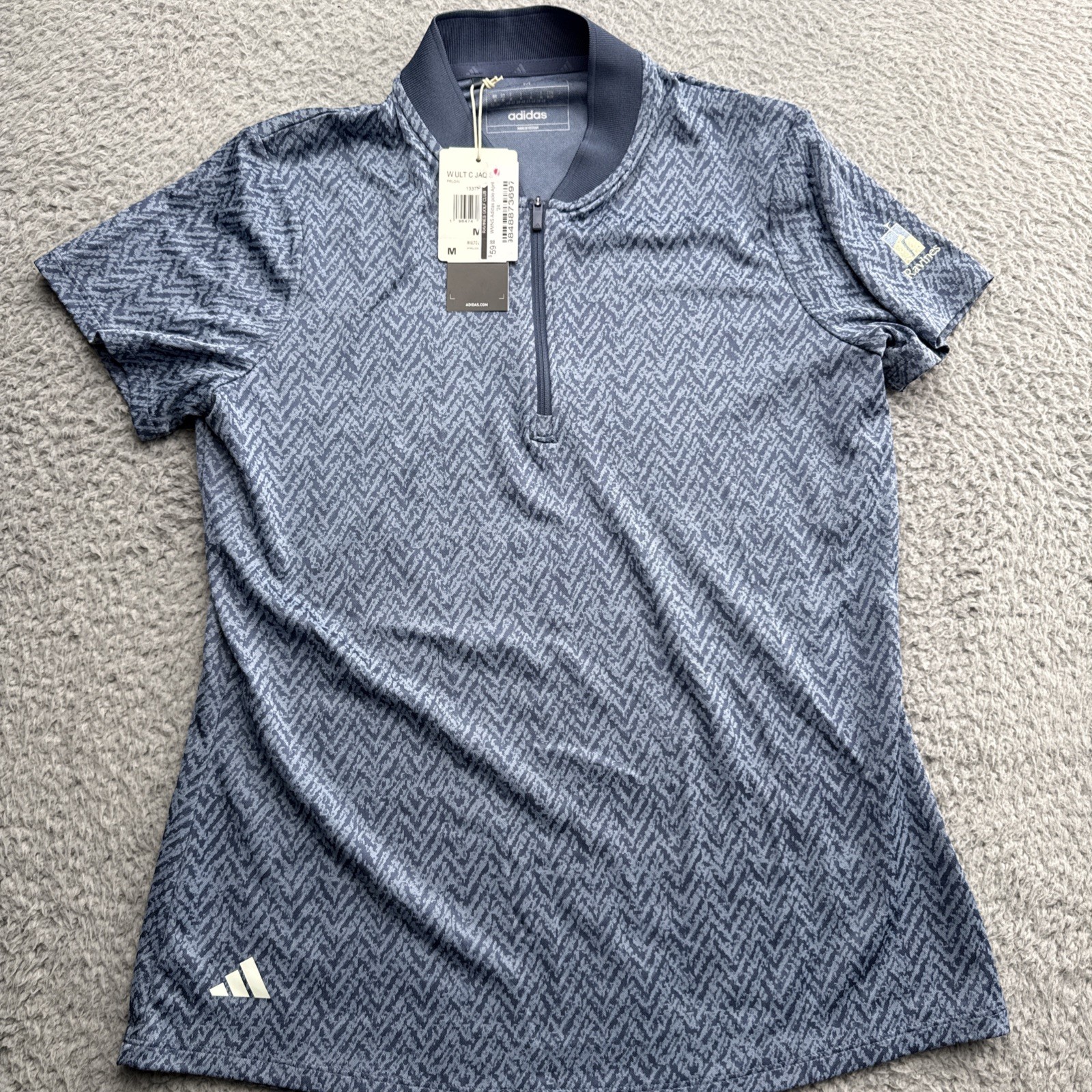 Adidas Ultimate Golf Polo Shirt Womens Medium Jacquard S/S Tennis Pickleball Top