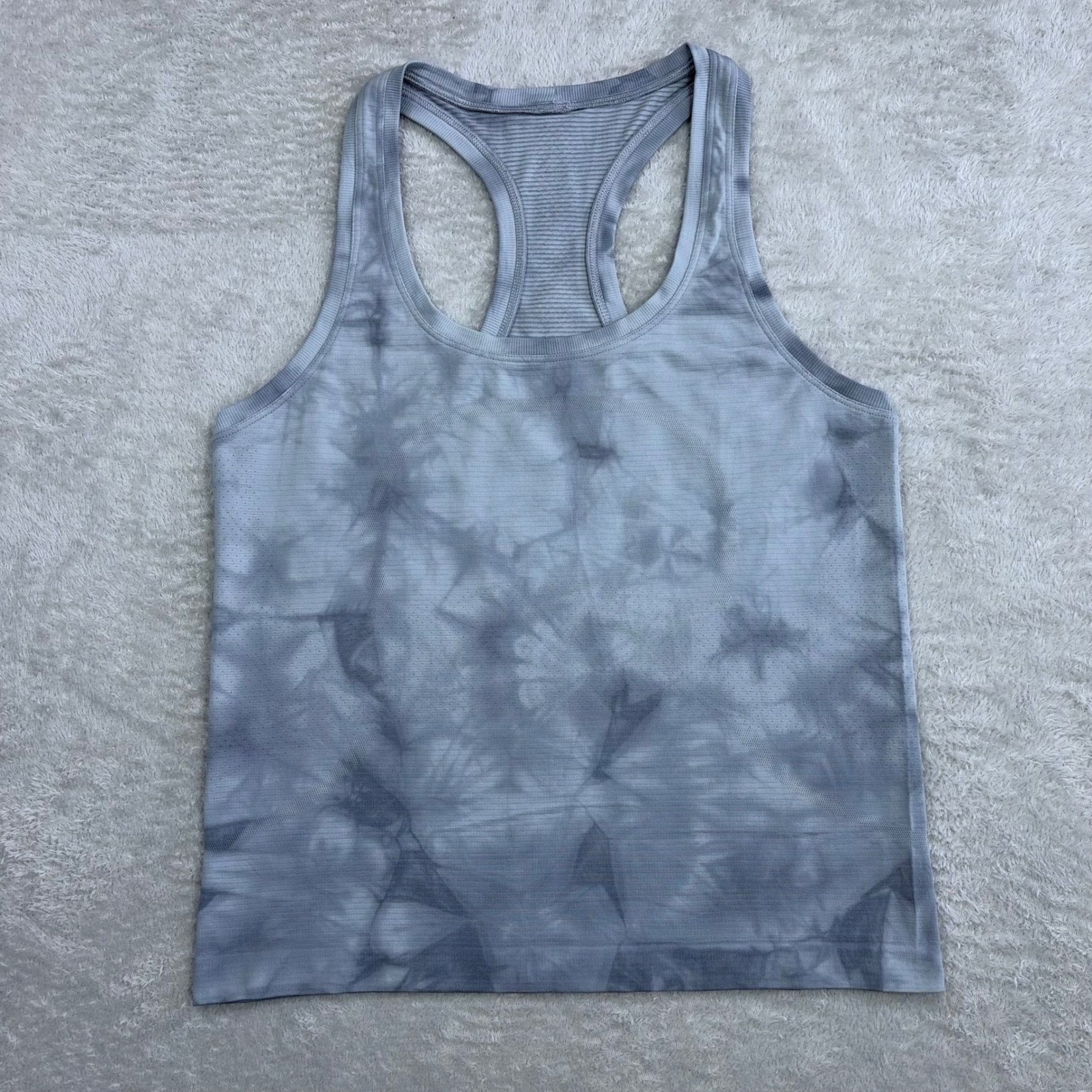 Lululemon Swiftly Tech Tank Top Womens 6 Grey Tie Dye Racerback 2.0 Seamless Gym