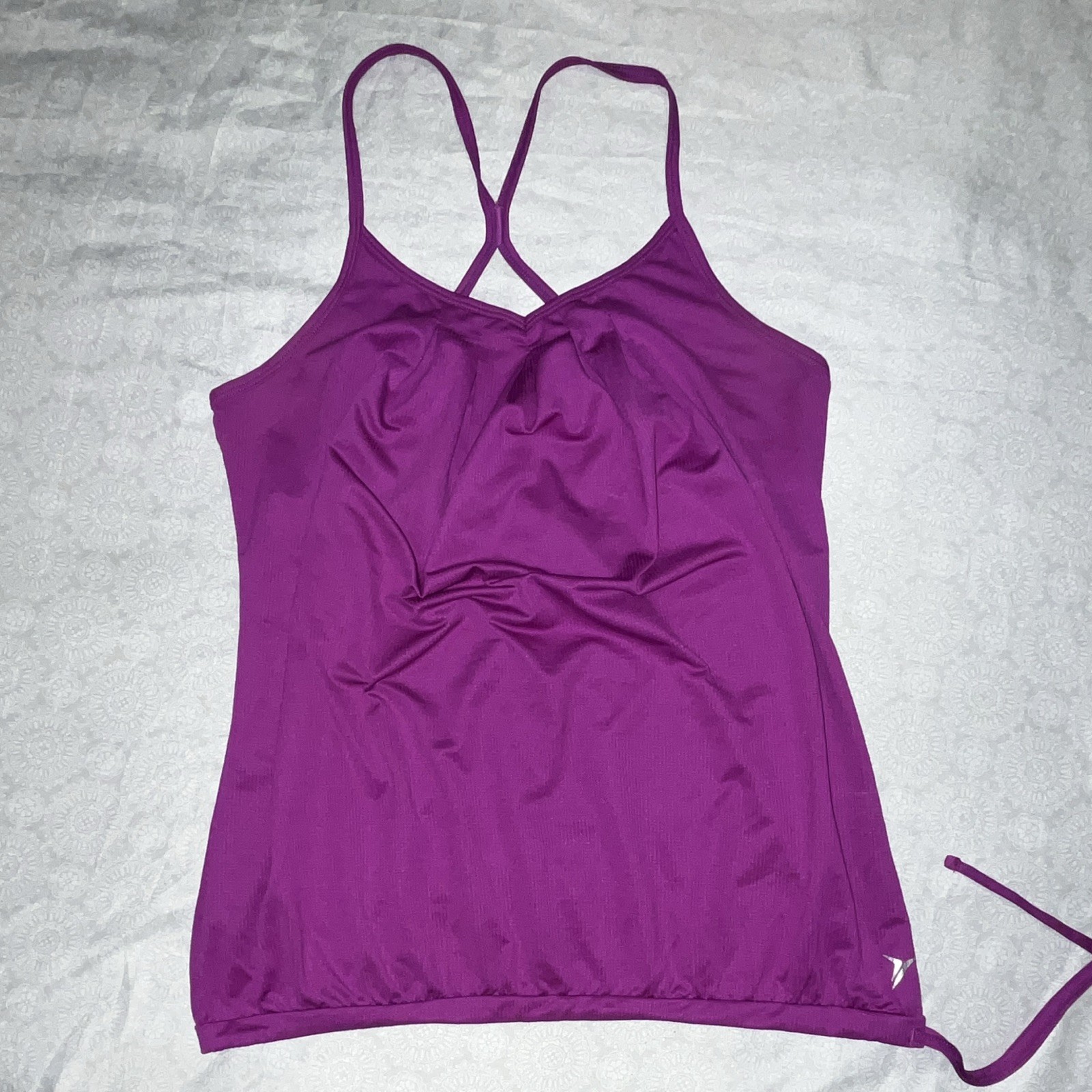 Old Navy Active Women’s Purple Ribbed V-Neck Loose Fit Stretch Tank Top S
