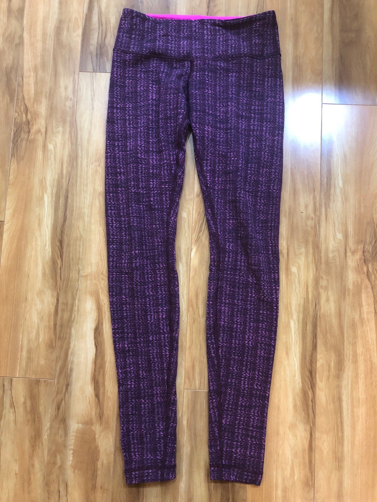 Lululemon Wunder Under Pant Textured Ziggy Wee August Raspberry Glo Light 6