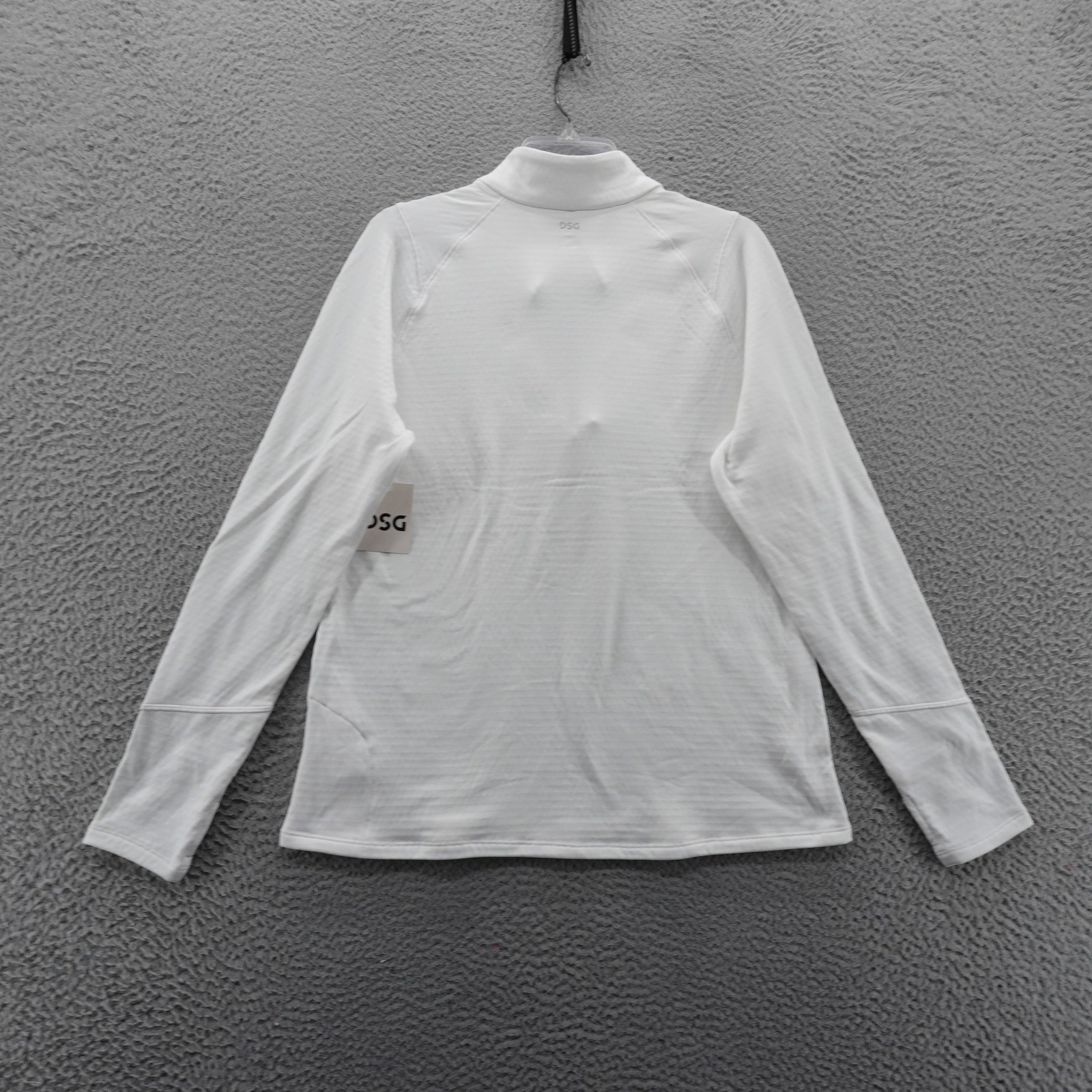DSG Womens Run Grid Pullover Pure White XL 1/4 Zip Athletic NEW
