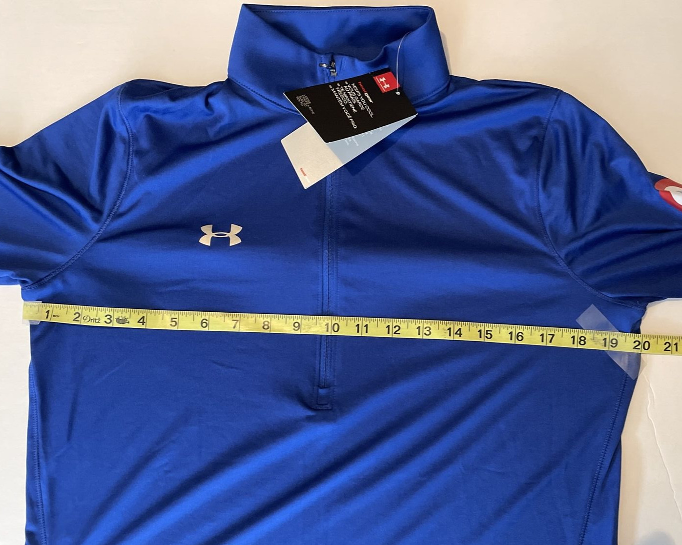 NWT Under Armour Loose 1/2 Zip Pullover Woman Blue Heat Gear Long Sleeve MEDIUM