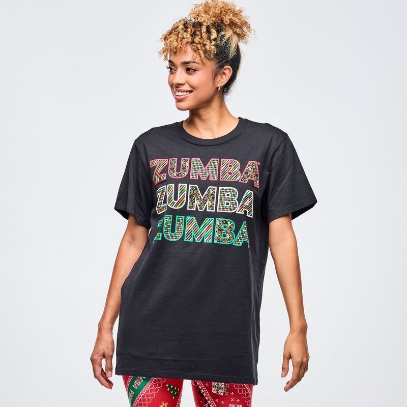 Zumba Holiday Unisex Crew Neck Tee ~ Christmas – Black ~ XS/S M/L XL/XXL ~New!