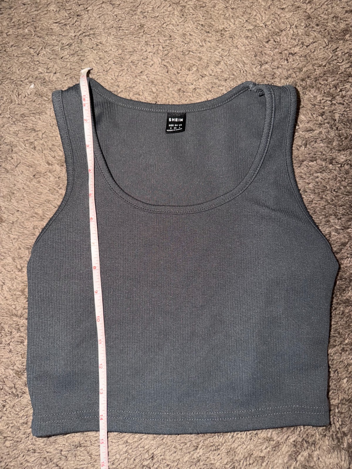 Shein Dark Grey Athletic Tank Top Women’s Small Stretchy – Minimal Use SET – 1/2