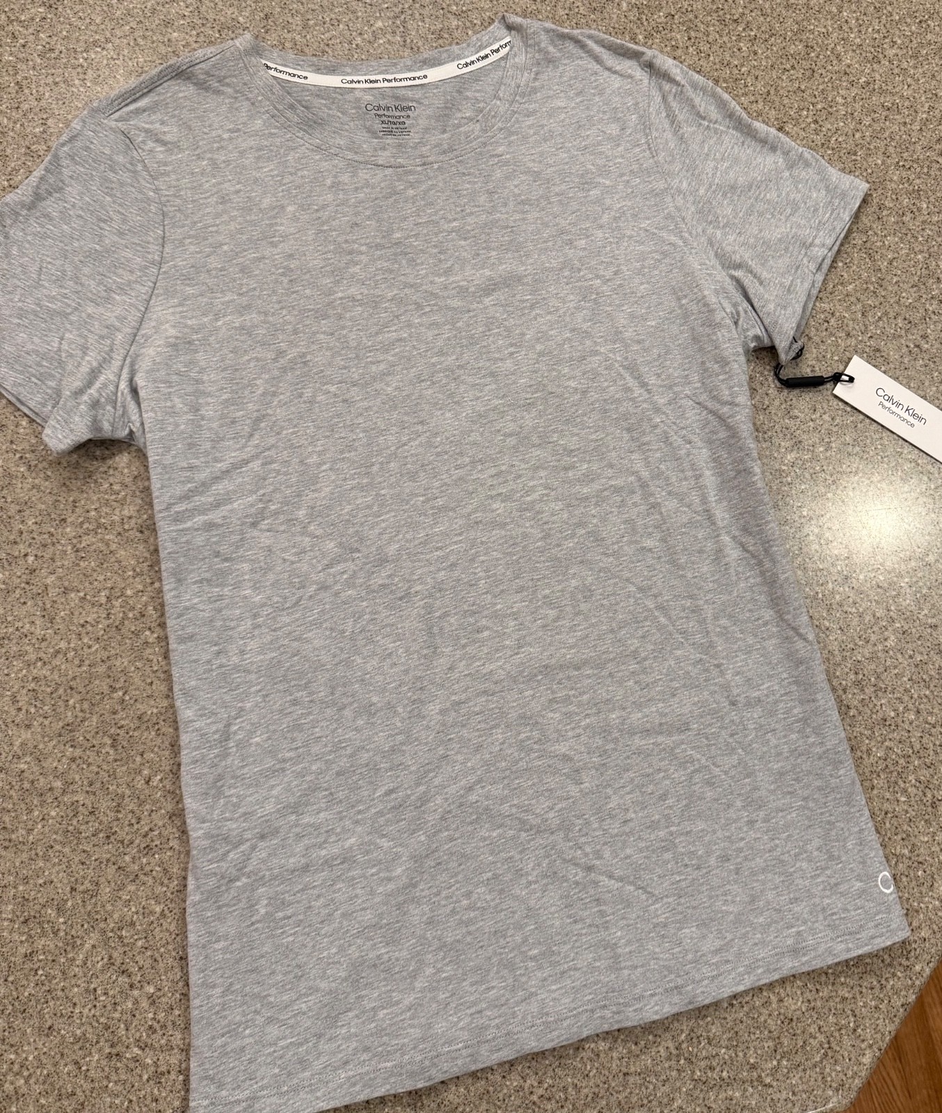 CALVIN KLEIN PERFORMANCE New! Gray Short Sleeve Cotton Athleisure Tee Top NWT XL