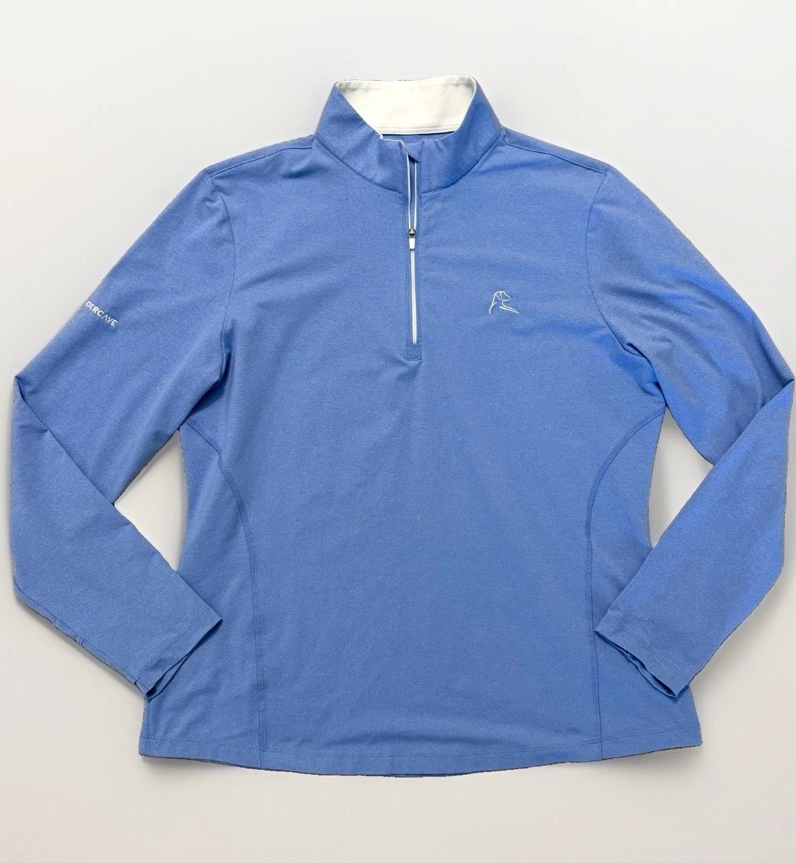 Rhoback Womens L Heather Performance Quarter Zip Pullover 1/4 Zip Blue Elsa EUC