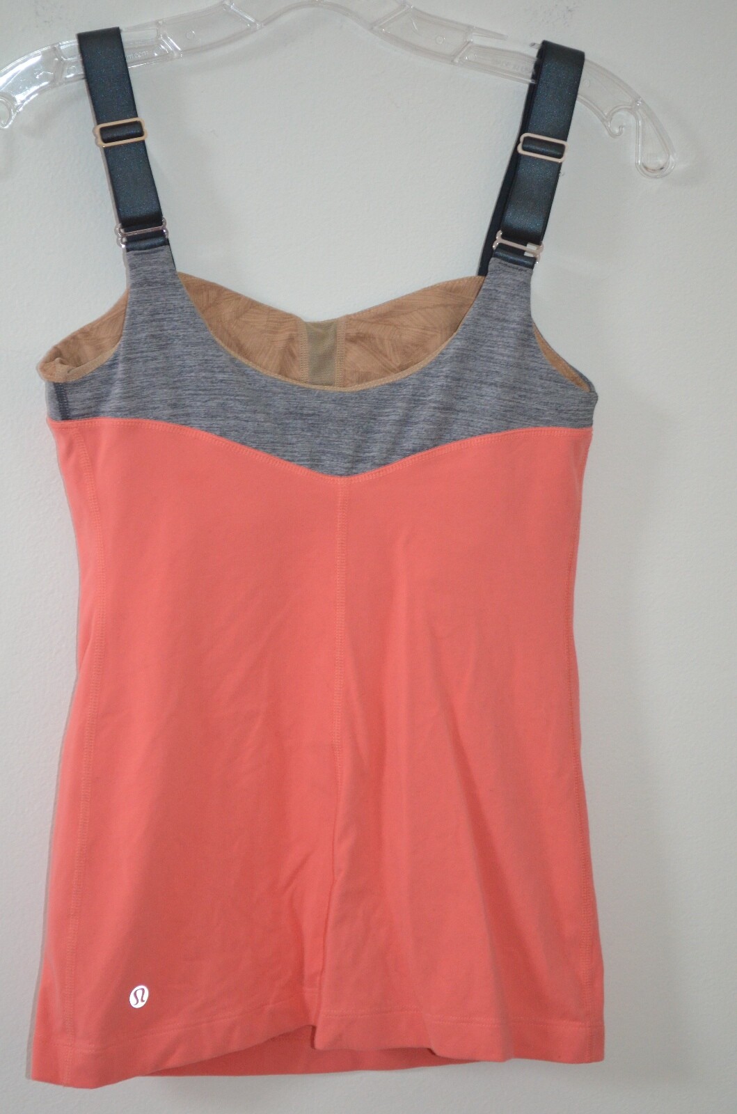 Lululemon Women’s Coral/Gray Yoga Athletic Adjustable Strap Bra Tank Top Size 6