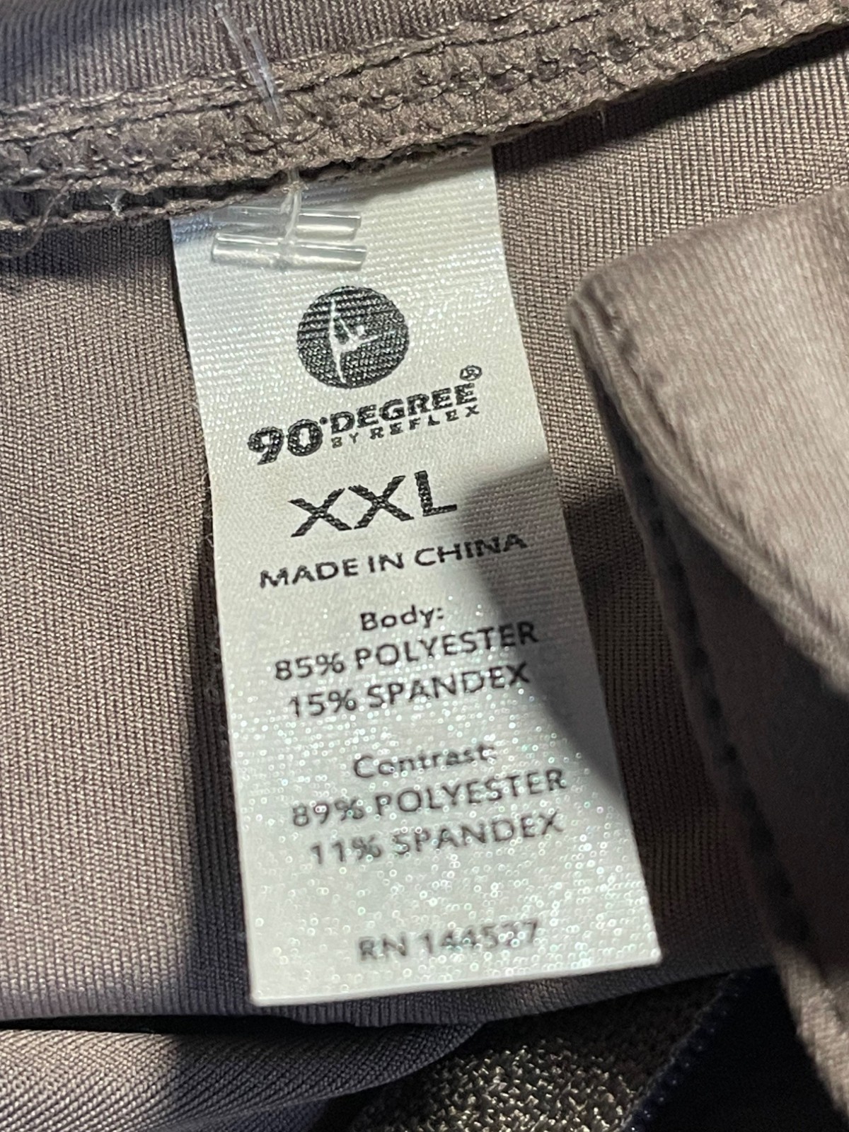 90 Degree By Reflex Womens Cropoed Pullover XXL Iron Gray Taupe Activewear Top