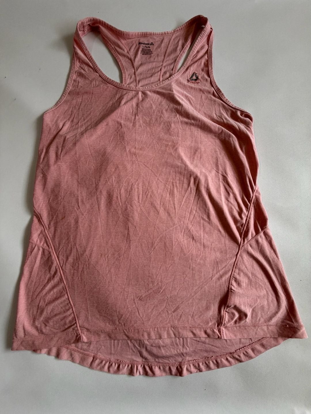 Reebok L Dusty Rose Pink Racerback Tank Top Athletic Workout