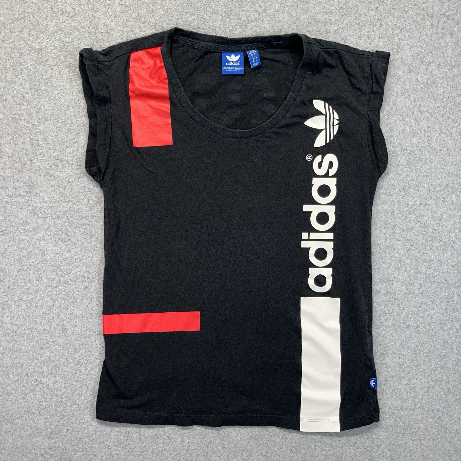 Adidas Originals 72 Tank Top Women’s XS Black White Red Trefoil AB7049