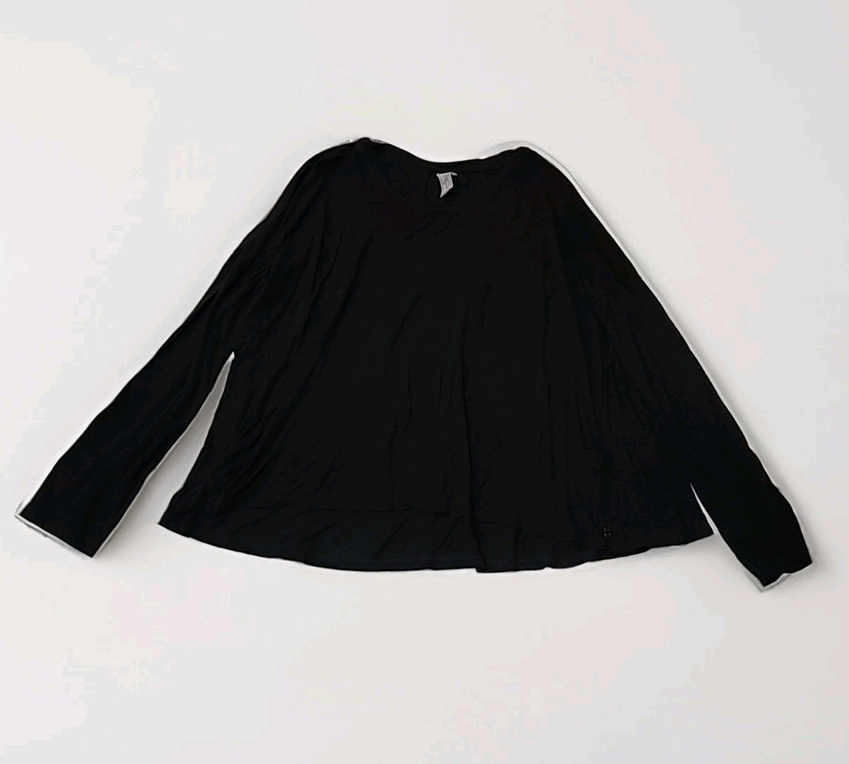 SWEATY BETTY Easy Peazy Bamboo Black Shirt Womens sz XL Long Sleeve Workout R2