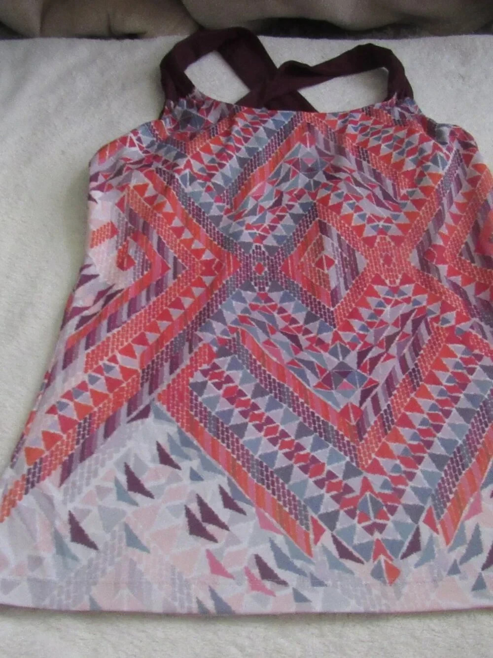 Prana Plum/Orange Athletic Top Size XL USED