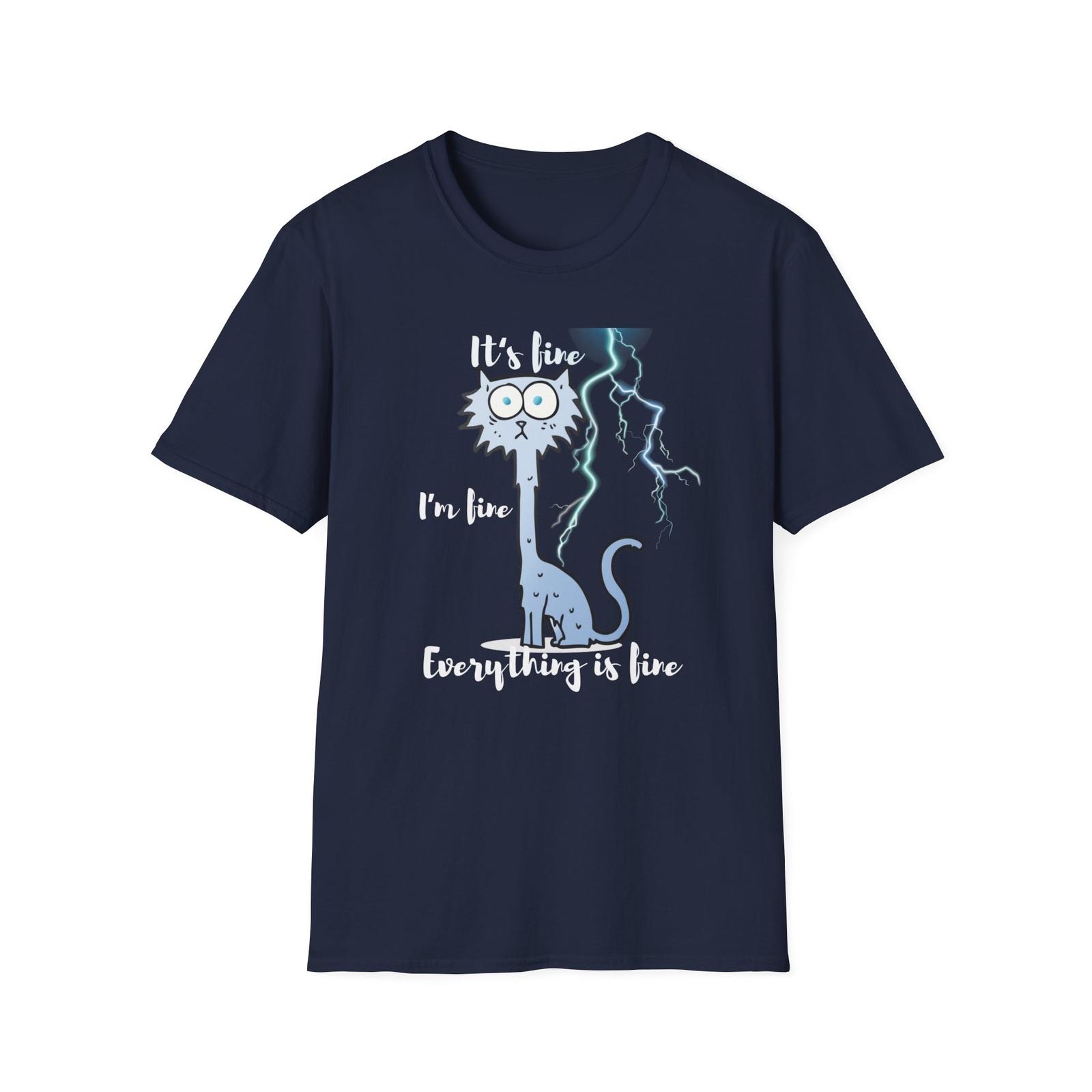 It’s Fine I’m Fine Everything Is Fine Funny cat Essential Softstyle T-Shirt