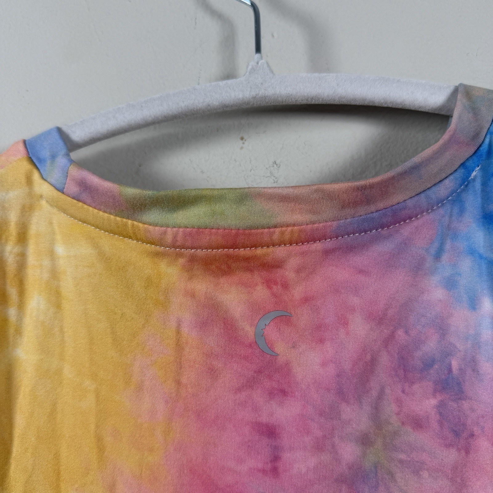 Zyia Active Hendrix Kettle Ball Large Moon Tie Dye Tank Top Pastel Rainbow