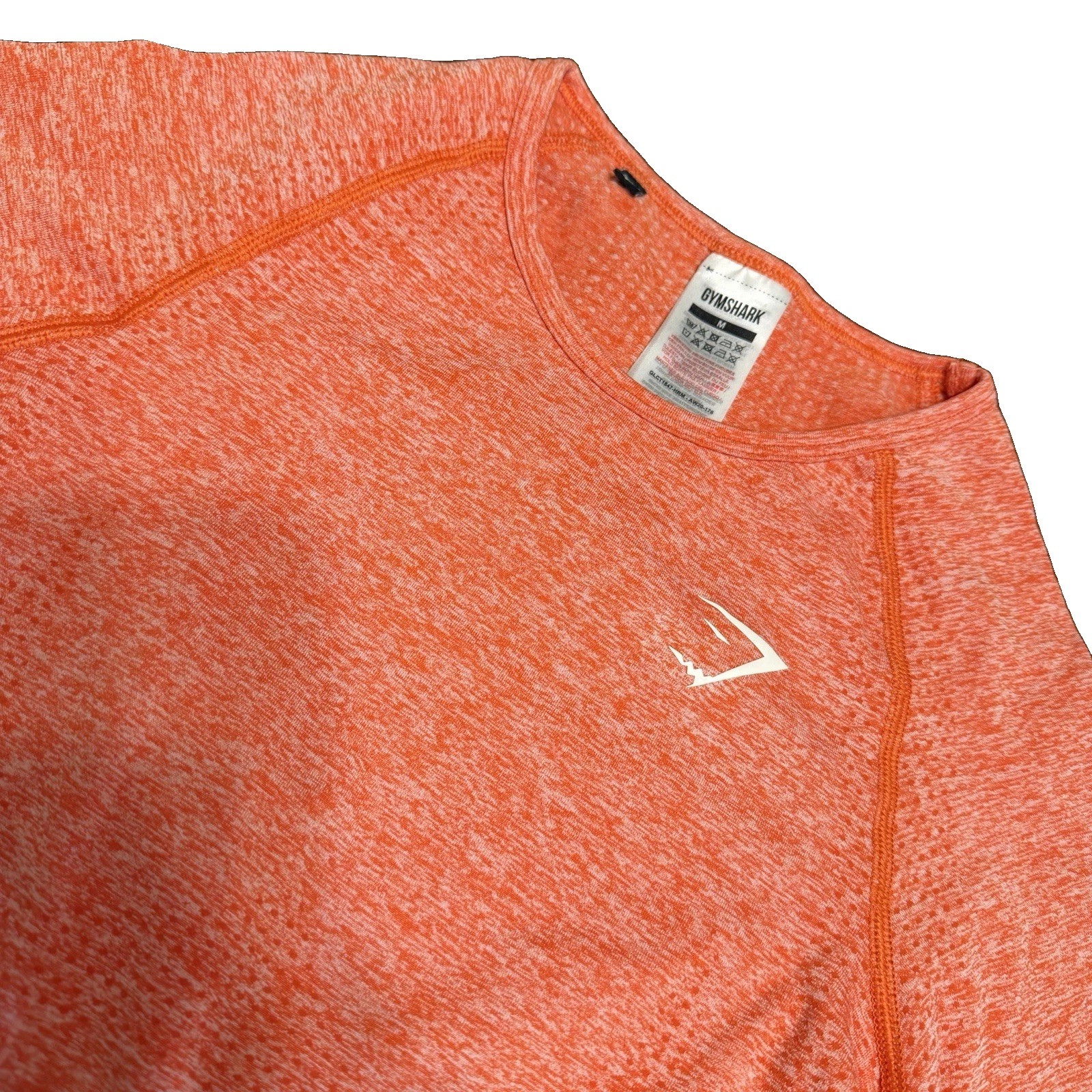 Gymshark Vital Seamless 2.0 Crop Top L/S Women’s M Marl Coral Workout Running