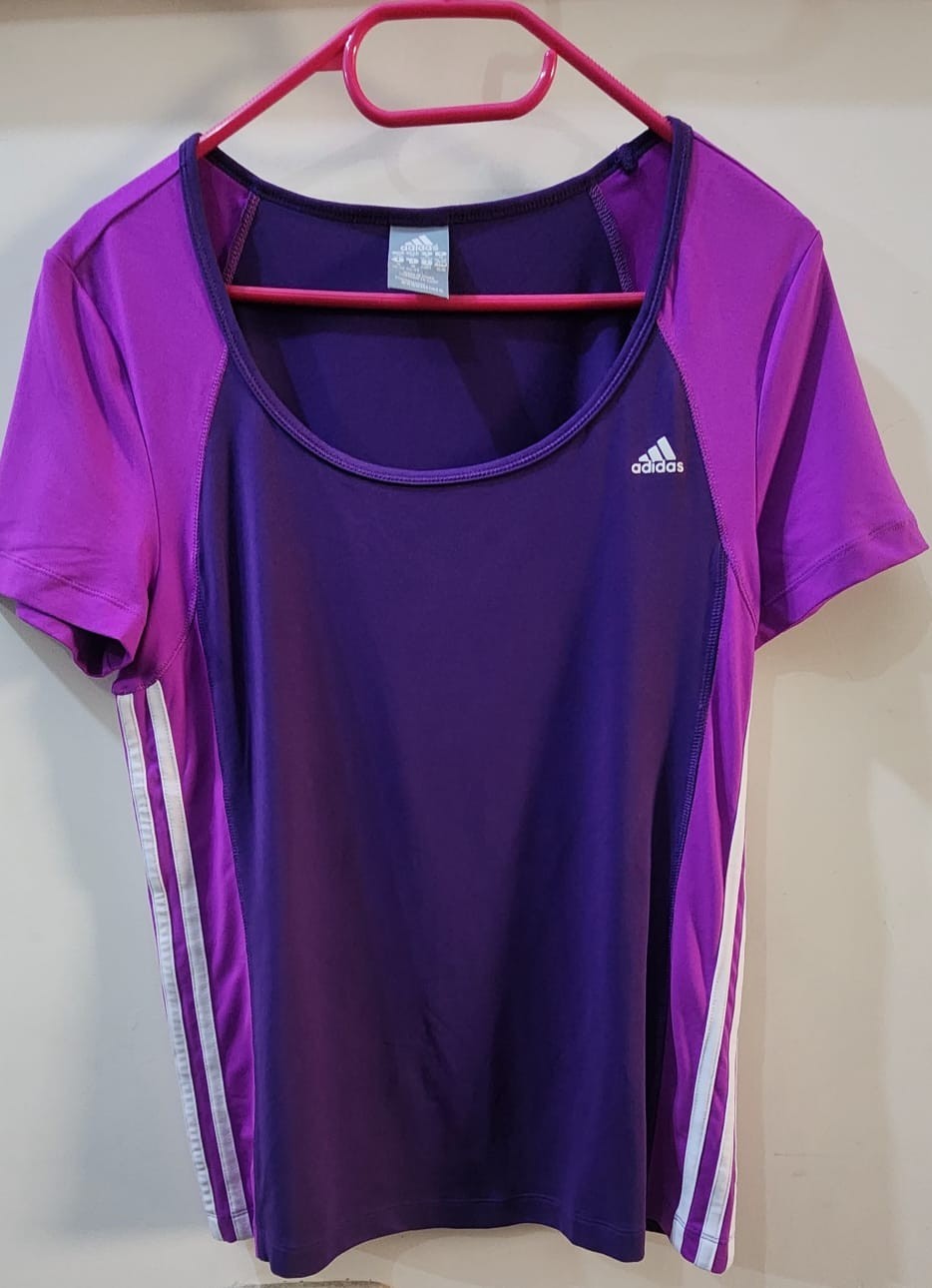Adidas Climalite Women’s Performance Essentials Purple Athletic Shirt Size M