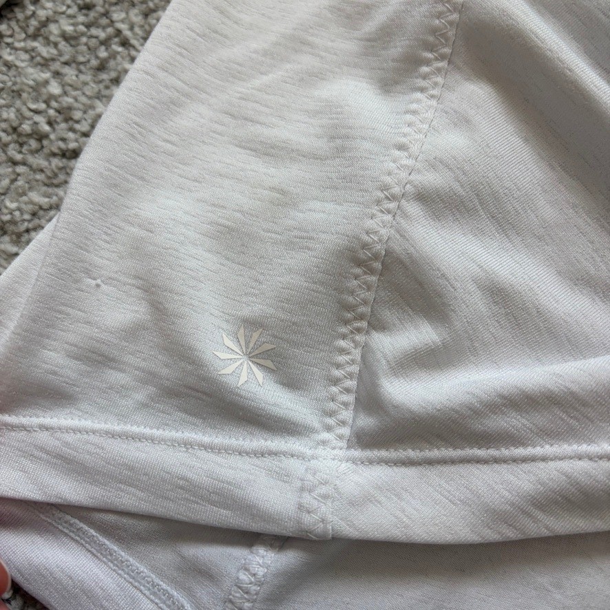 Athleta Pacifica Wrap Front Top Womens M White Long Sleeve Sun Protection Zip Up