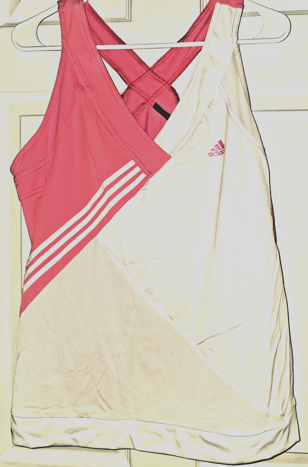 Adidas Clima365 Women’s Pink & White Stretch Logo Tank Top Sz L NWOT