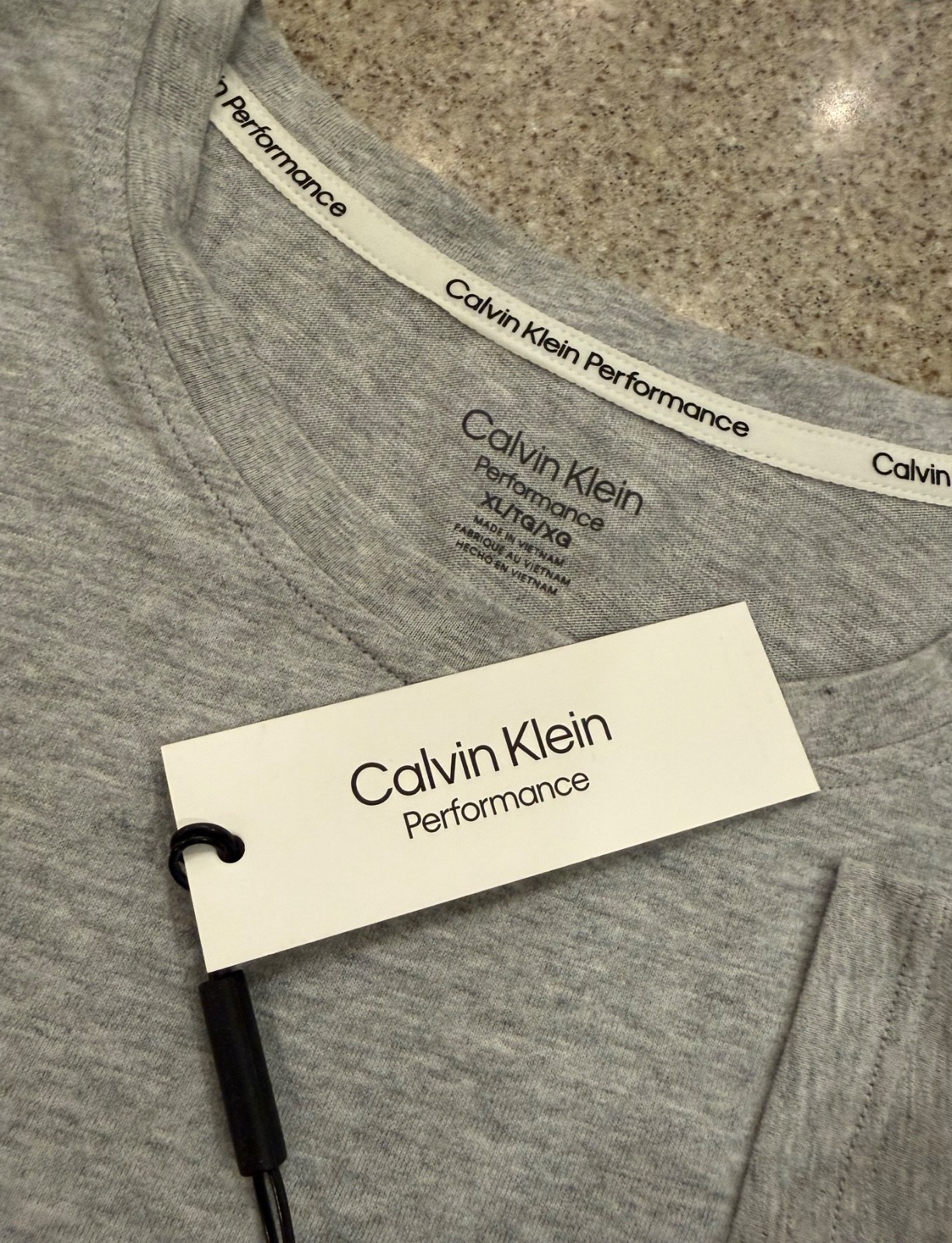 CALVIN KLEIN PERFORMANCE New! Gray Short Sleeve Cotton Athleisure Tee Top NWT XL