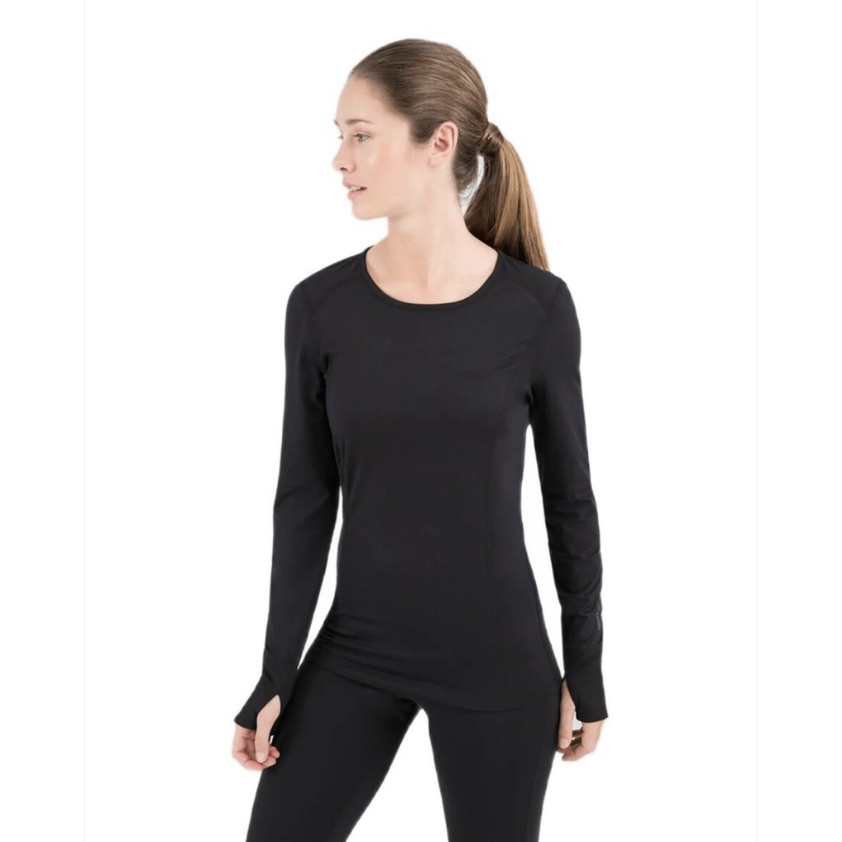 Terramar Cloud Nine 2.0 Scoop Neck Long Sleeve Black Base Layer Womens XL