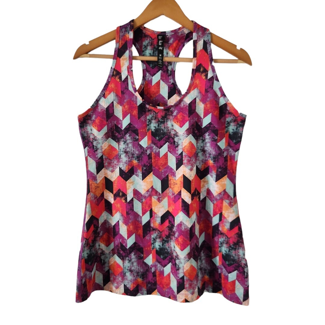 Lukka Multicolor Bright Racerback Athletic Tank Top Size Medium