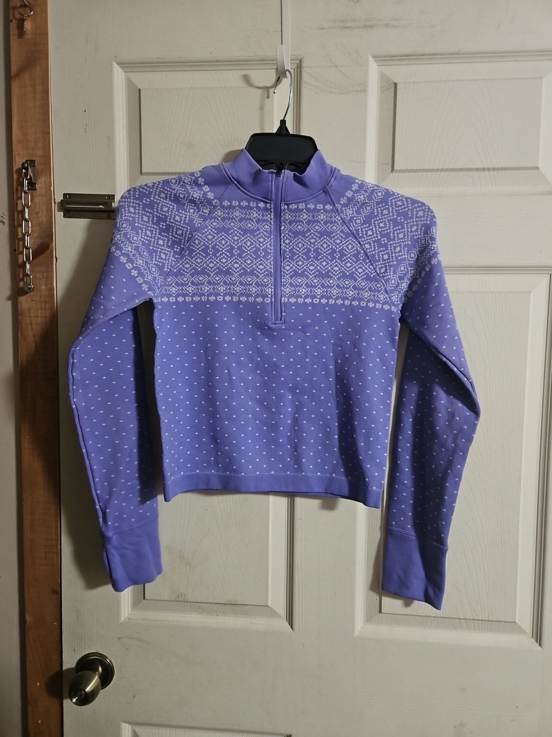 DSG Momentum Seamless 1/4 Zip: Frozen Purple Fair Isle: New With Tags: SIZE M