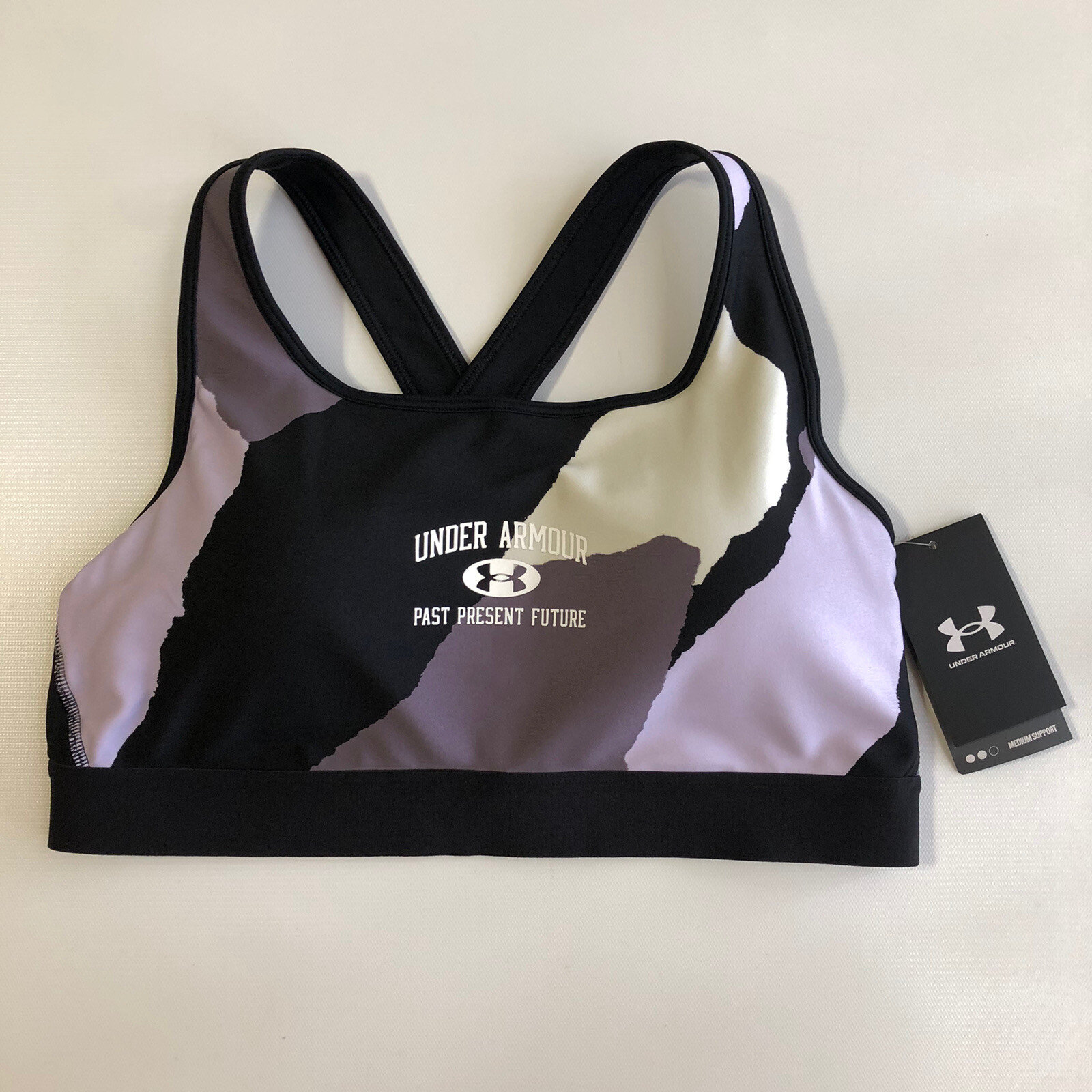 Under Armour Women’s Compression Past Present Future Mid-Support Bra Top Sz XL