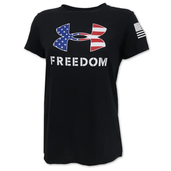 Under Armo Women’s Athletic UA Freedom Logo T-Shirt Short Sleeve Tee Small