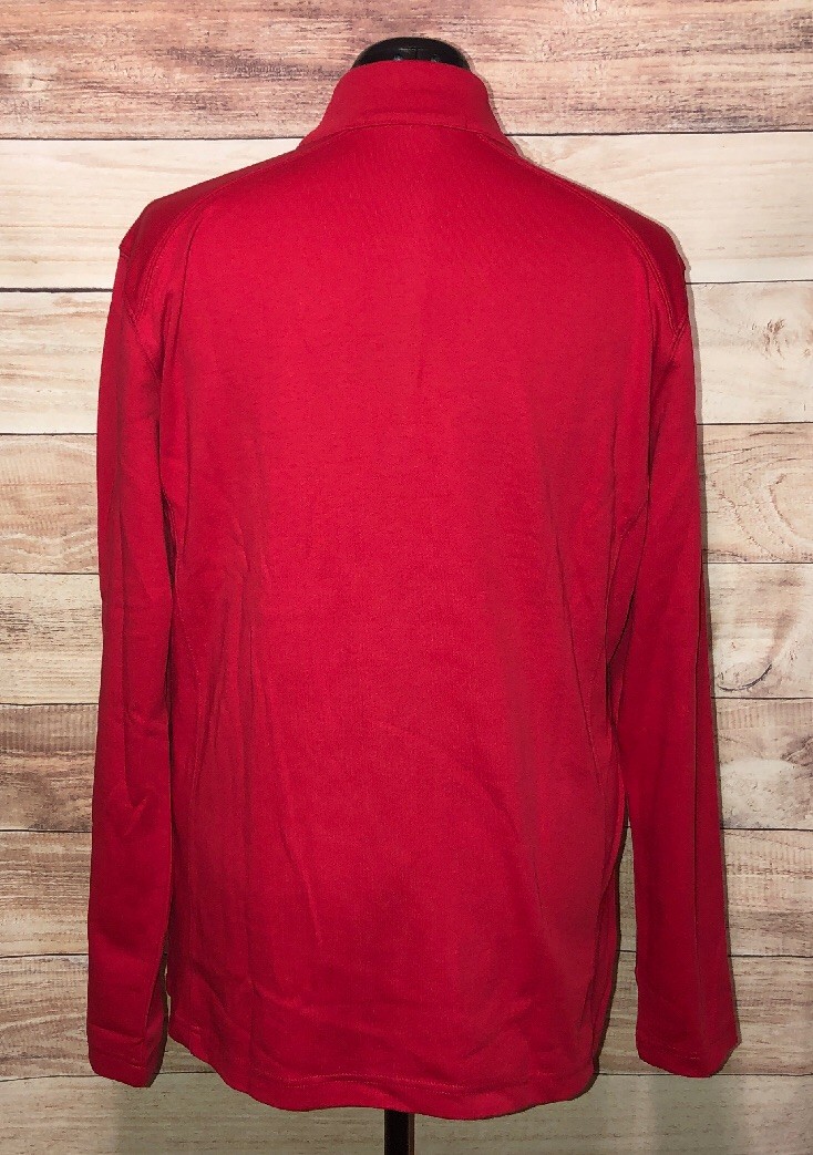 Devon & Jones Womens Performance 1/4 Zip Sz XL Red Drytec Zipper NWT LBB76