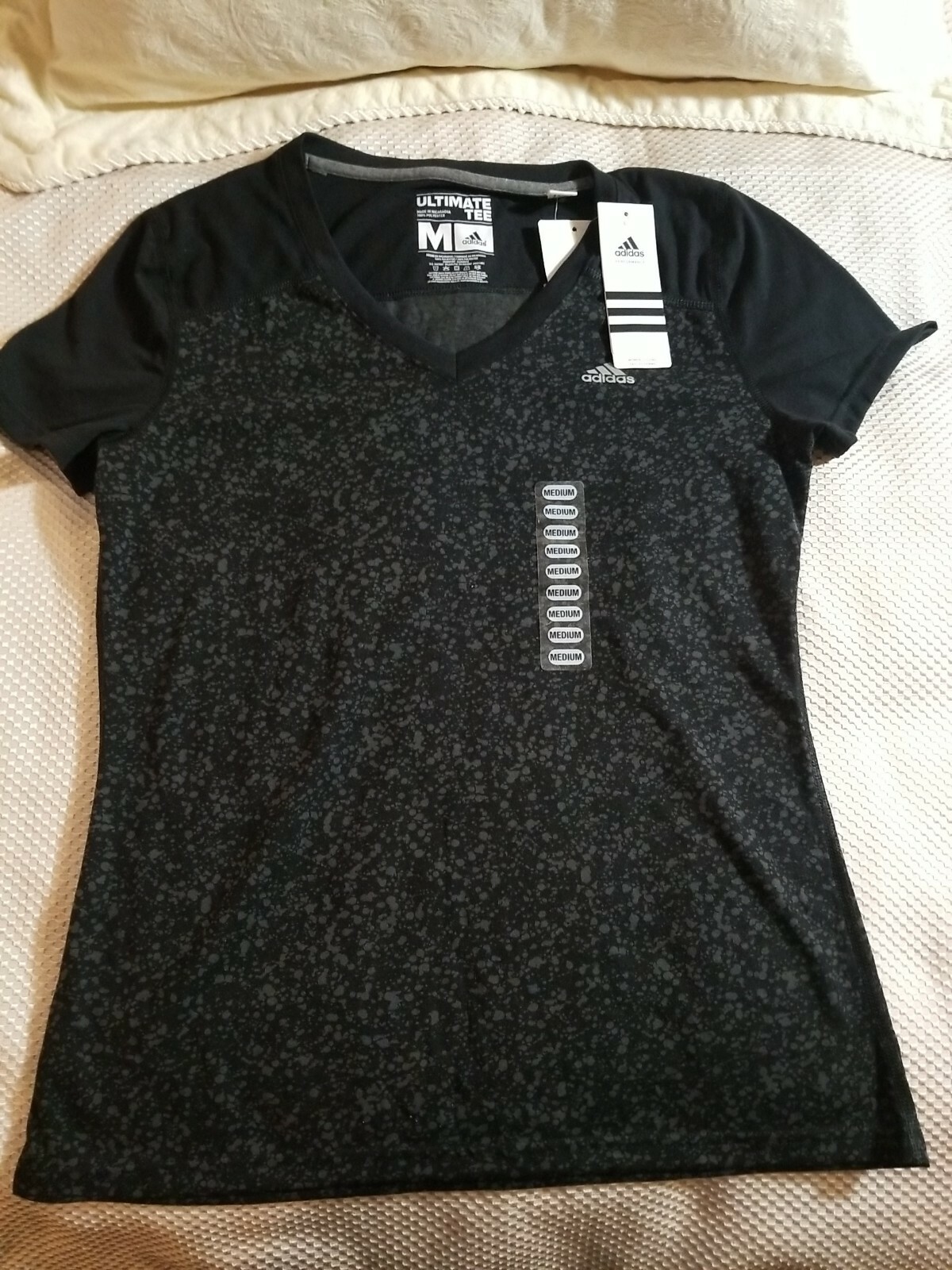 ADIDAS ULTIMATE TEE IN BLACK -GREY SPECKS IN MEDIUM