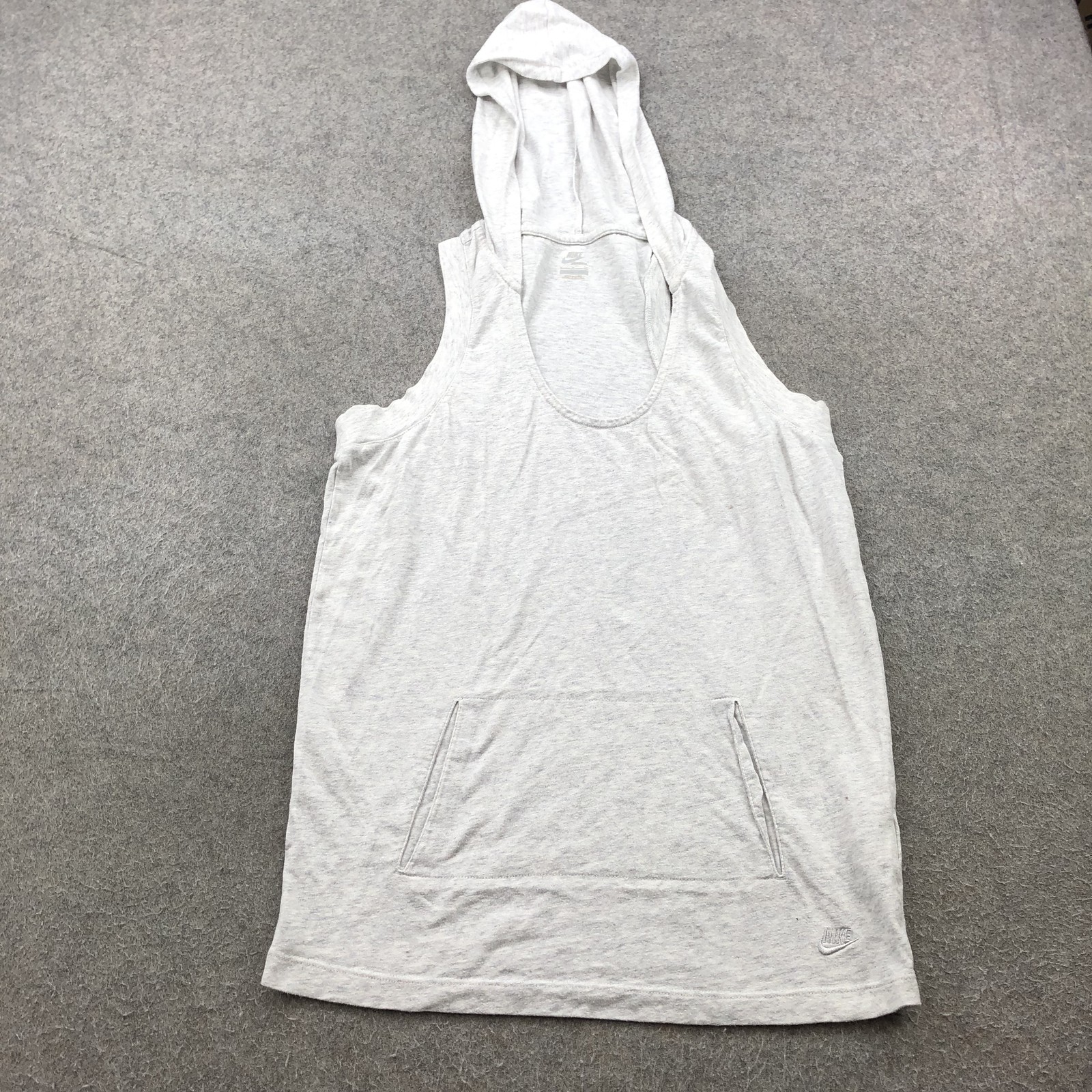 Nike Sportswear Tank Top Womens Small Gray Hooded Sleeveless Athletic Gym Hoodie