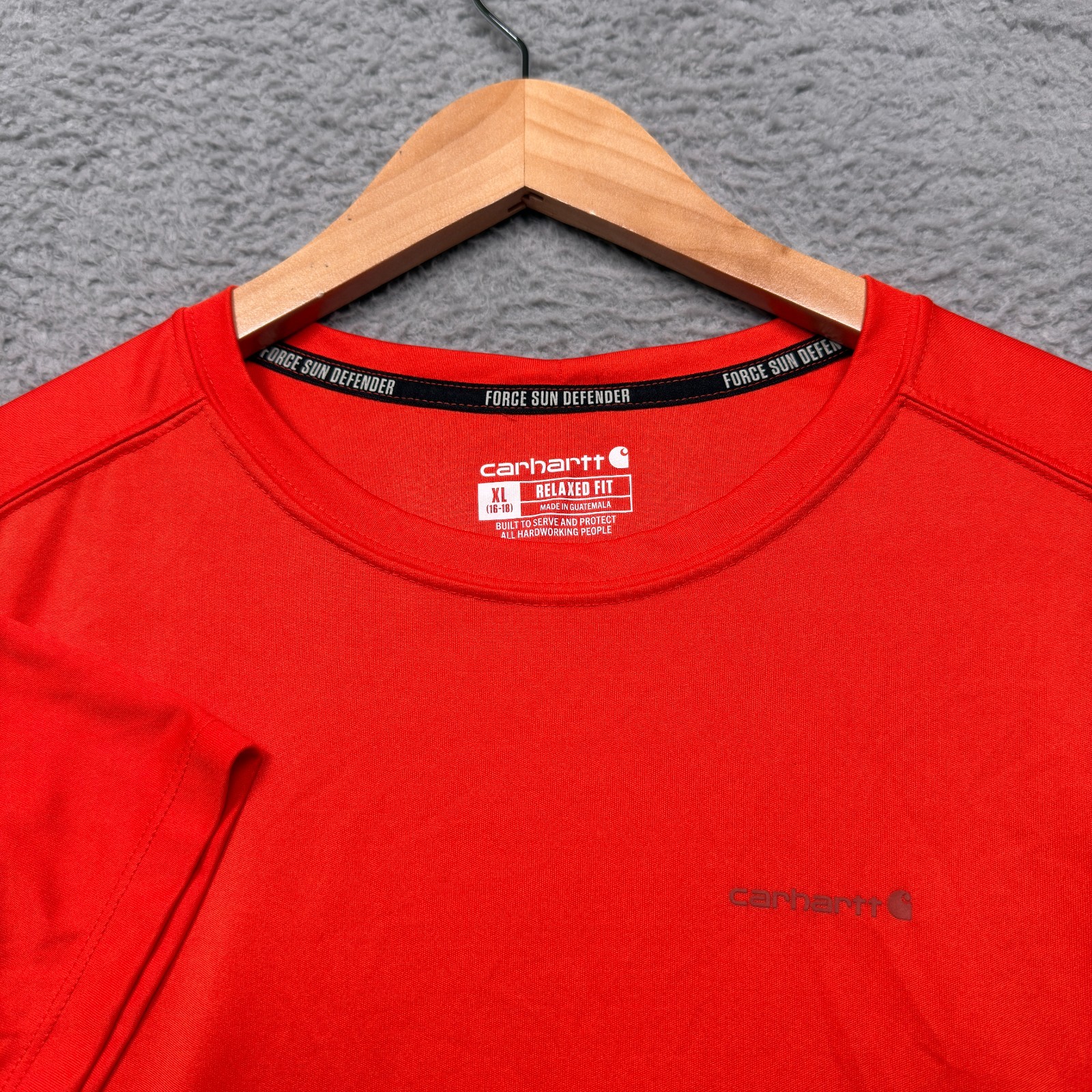 Carhartt Force Sun Defender Womens XL (16-18) Relaxed Fit Red Shirt Workwear