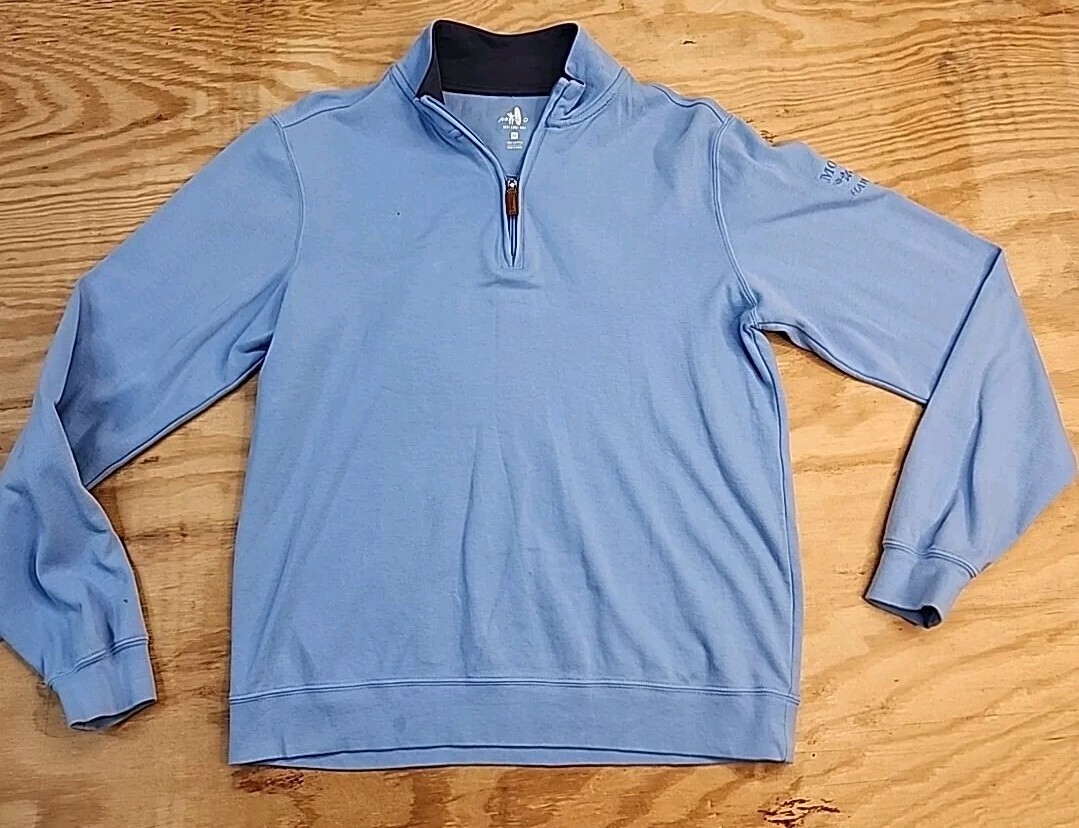 Johnnie-O Blue 1/4 Zip Monin Hawaii 2016 Logo L/S Pullover Womens Medium