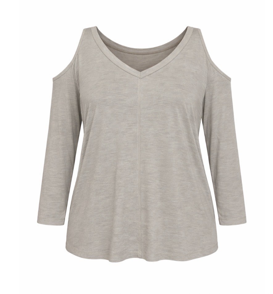 Calvin Klein Performance Dry Plus 2x Top Cold Shoulder Athletic Gray Workout 20