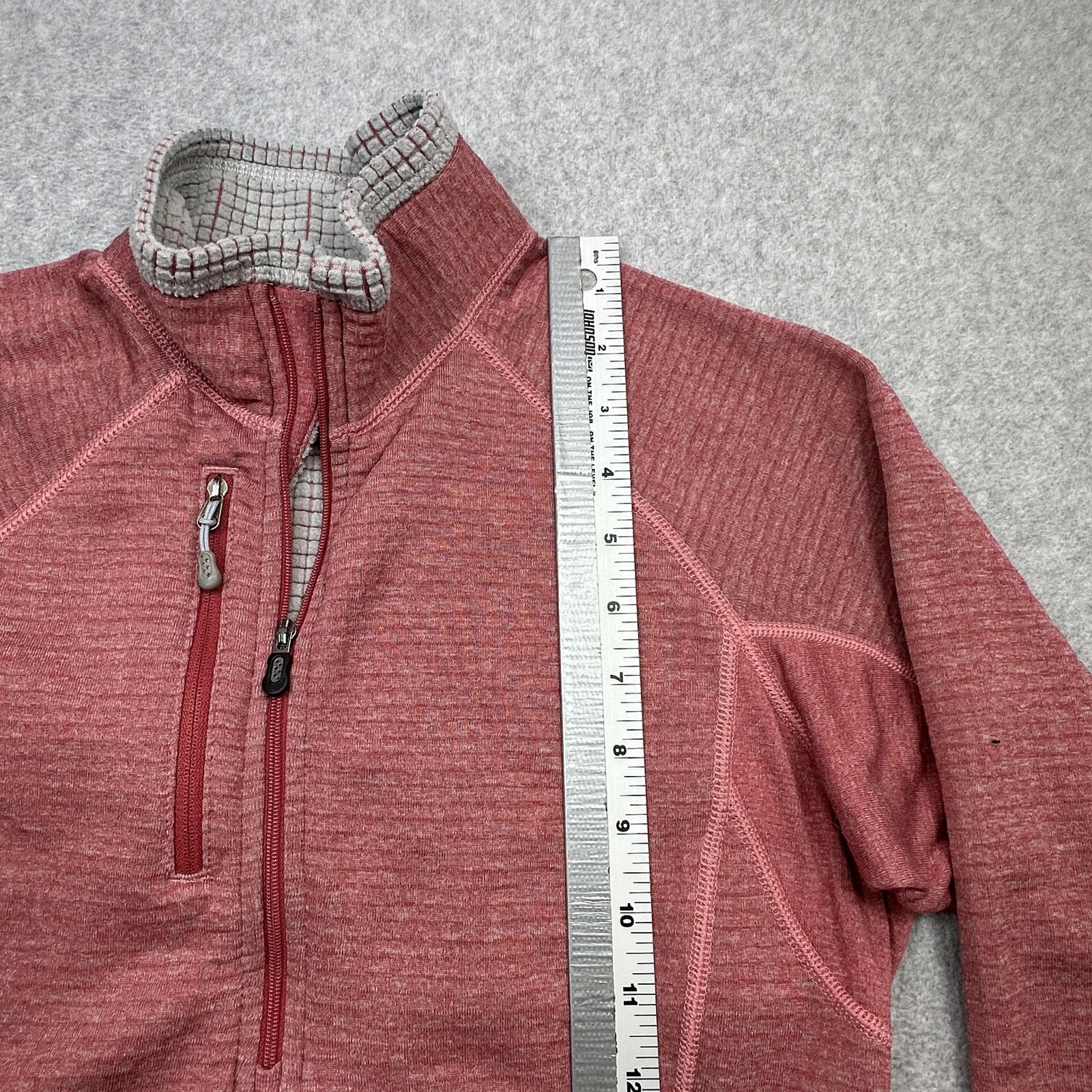 Patagonia R1 Flash Pullover Womens Small Pink Grid Fleece Quarter Zip Baselayer