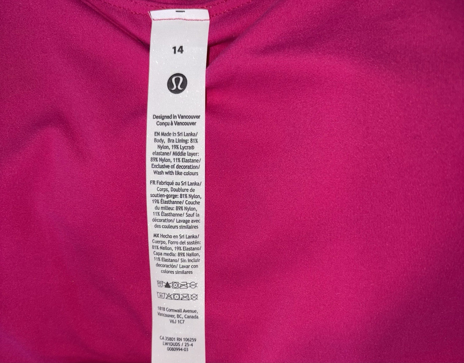 NWT🎀LULULEMON🎀SIZE 14🎀ALIGN TANK🎀BUILT IN BRA🎀AUTHENTIC🎀JEWELED MAGENTA🎀