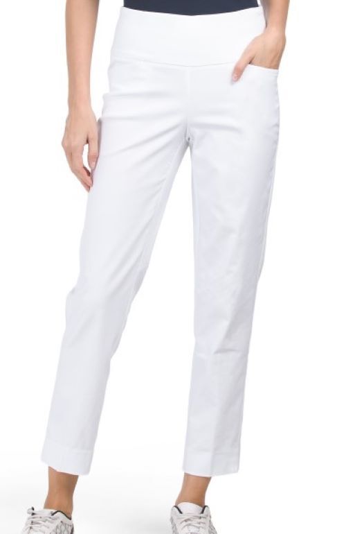 NWT Ladies SWING CONTROL WHITE STRETCH MASTERS GOLF ANKLE PANTS – 8 12 14