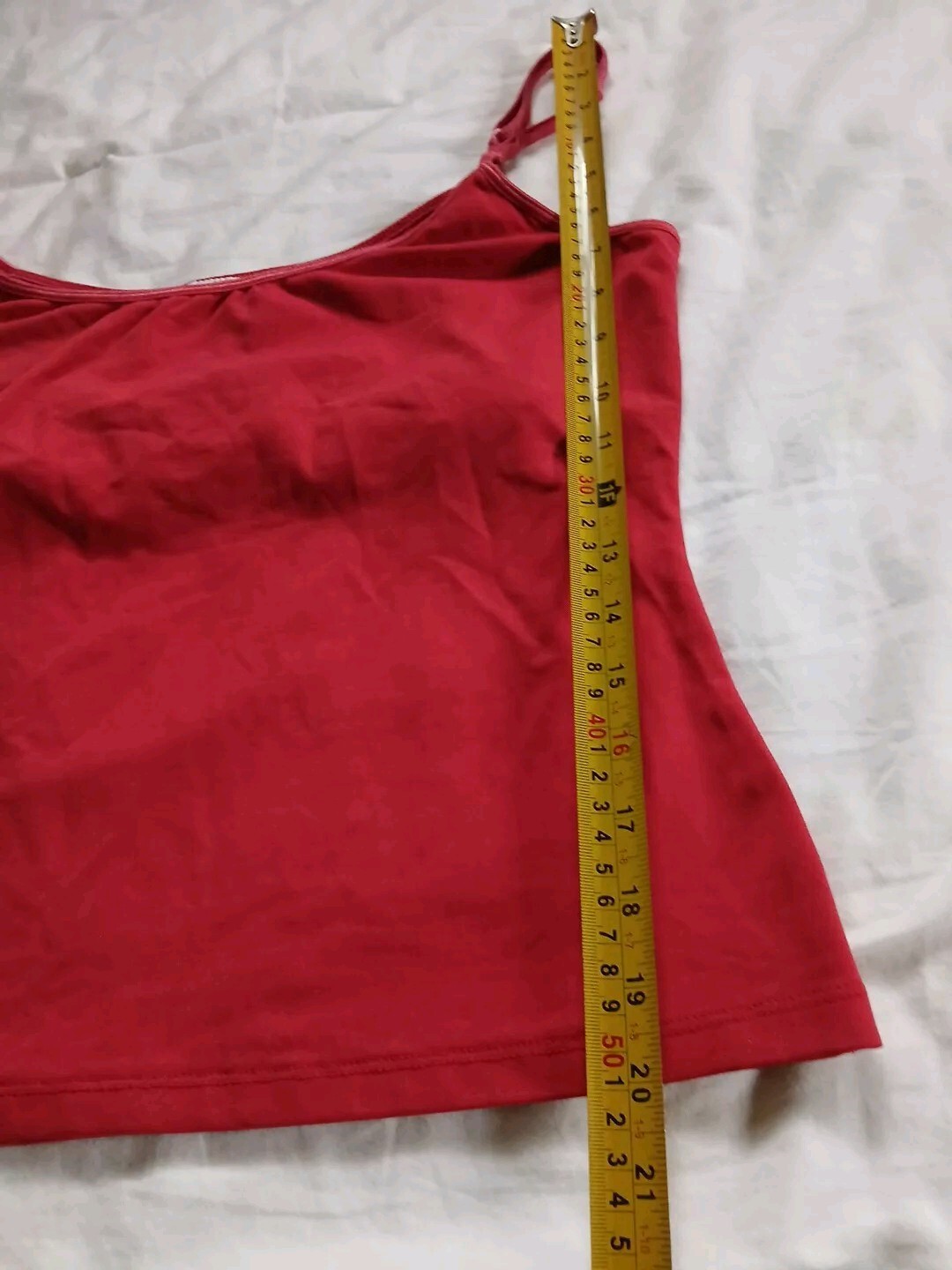 Signal Nylon Bland Womens Red Stretch Tank Size M, L Blouse Top Bra Flexible