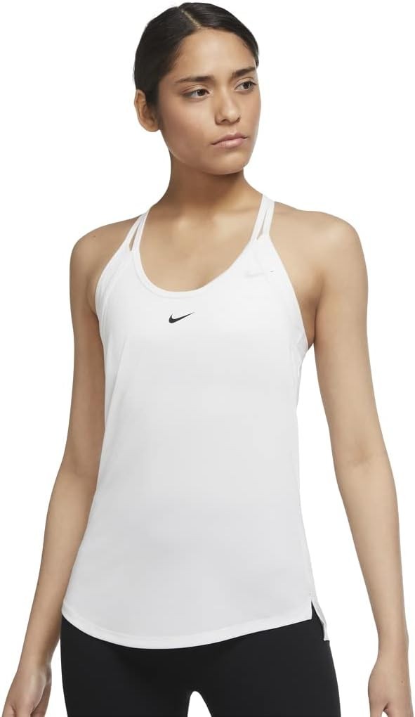 Nike Women’s Dri-FIT One Standard Fit Tank, White, X-Large