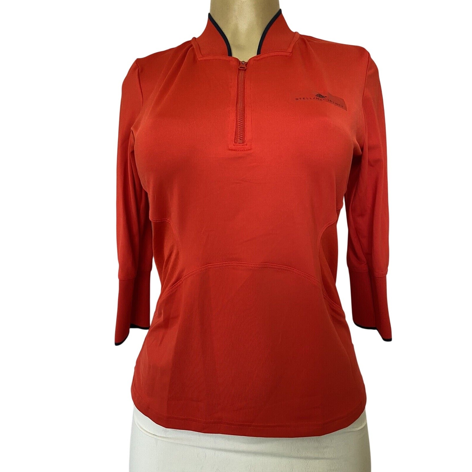 Adidas Stella McCartney Barricade 3/4 Sleeve Tennis Tee T Shirt Top Red Slim S