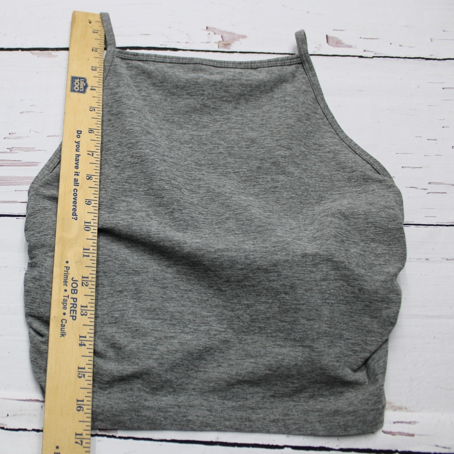 YPB Abercrombie High Neck Ruched Active Tank Grey Medium Athleisure