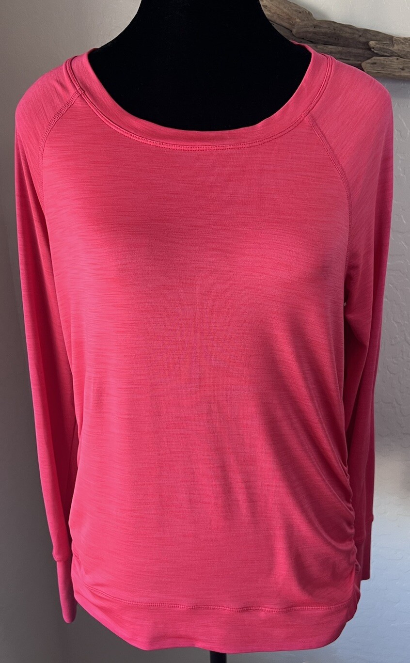 Calvin Klein Performance Womens Athletic Shirt Top Size Small Pink Keyhole Back